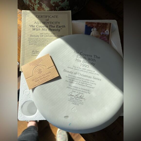 1995 Enesco Precious Moments “He Covers The Earth With His Beauty” Plate - Picture 4 of 4